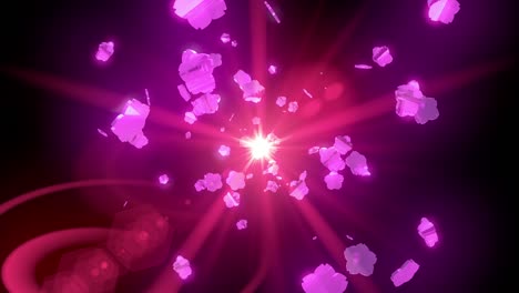 flower shape light glow stroke neon flicker particle loop animation