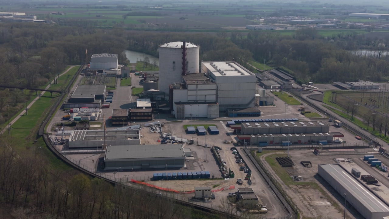 Nuclear Power Plant Decommissioned Site Aerial View Italy