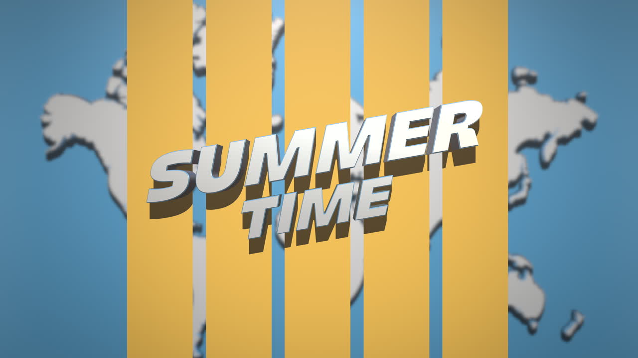 비행 비행기와 세계 지도가 있는 여름 시간