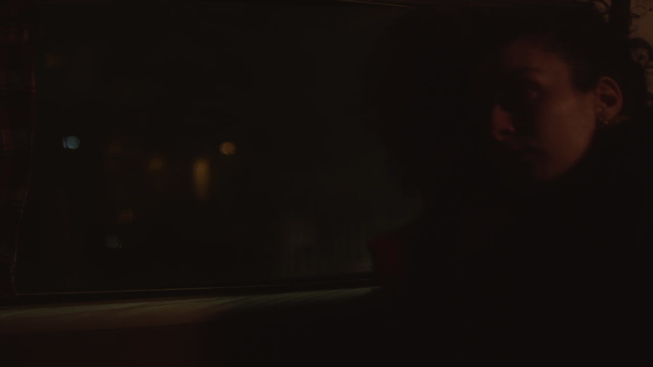 Girlfriends Riding Together in Car at Night