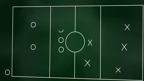 animation of football game plan on blackboard