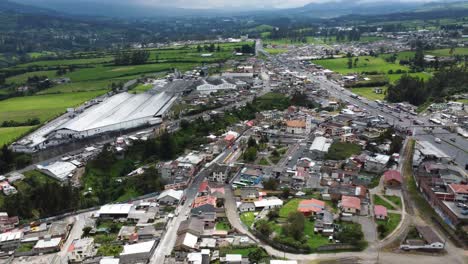 aerial view of tambillo parish, mejía canton, province of pichincha, ecuador