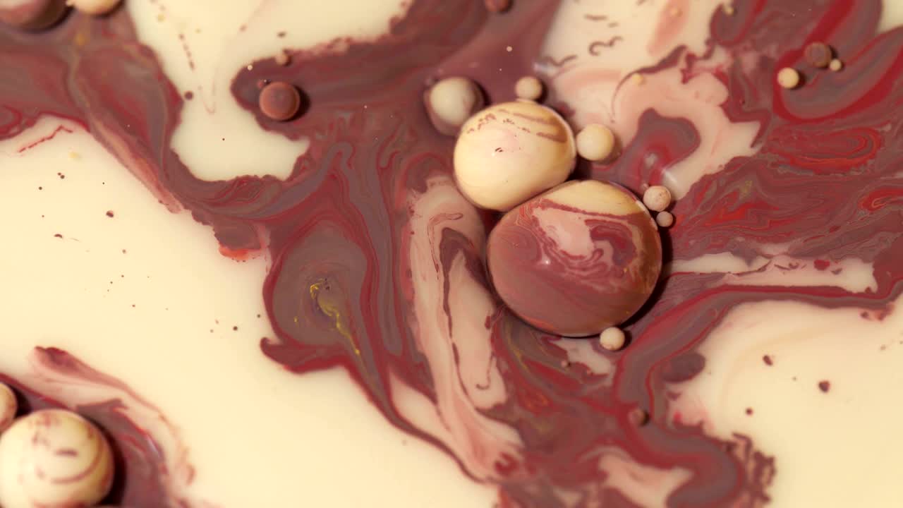 아름다운 추상적인 아크릴 마블링 페인트 4k 배경 비디오