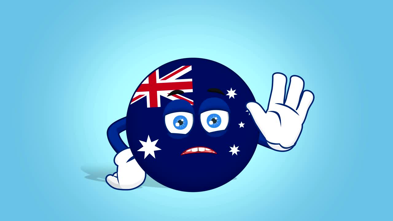 카 아이콘: 오스트레일리아 발, 알파 매트와 함께 얼굴 애니메이션과 함께 손 제스처를 멈추십시오.