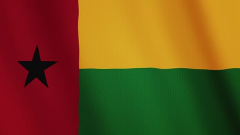 guinea-bissau flag waving animation. full screen. symbol of the country