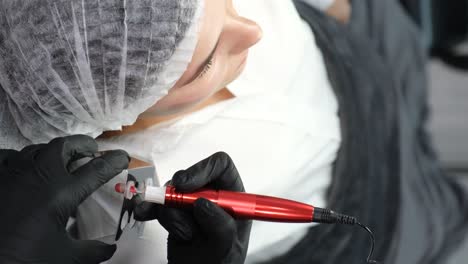 Permanent Lip Makeup Application in a Beauty Salon