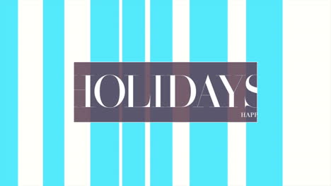 happy holidays with striped blue design