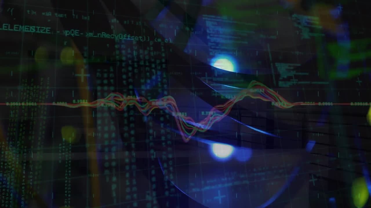 animación del procesamiento de datos en la sala de servidores