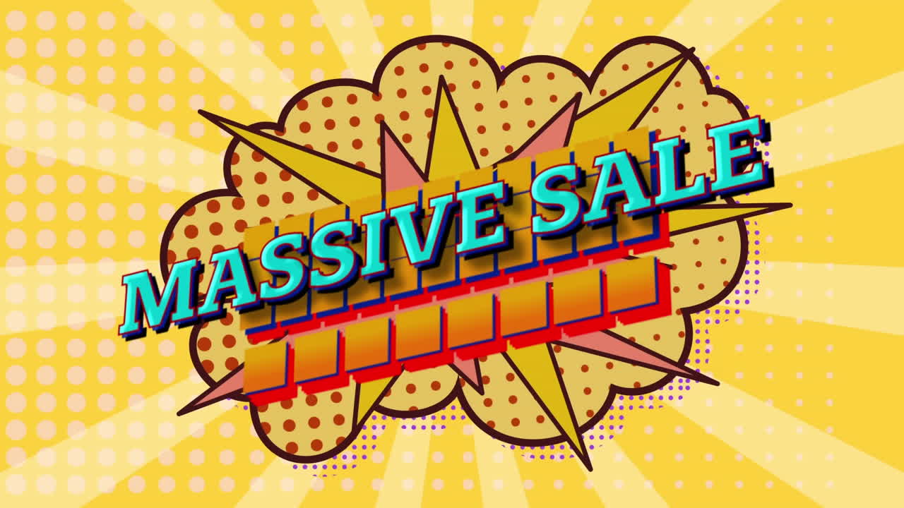 노란색 배경에 대한 음성 거품에 대한 대규모 판매 텍스트