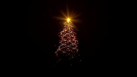 christmas lights tree on black background for decoration