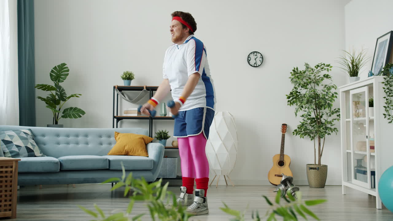 Funny Home Workout in Retro Style