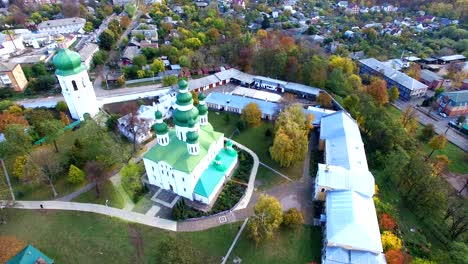 4k .aerial.  christian ortodox church. circular flight