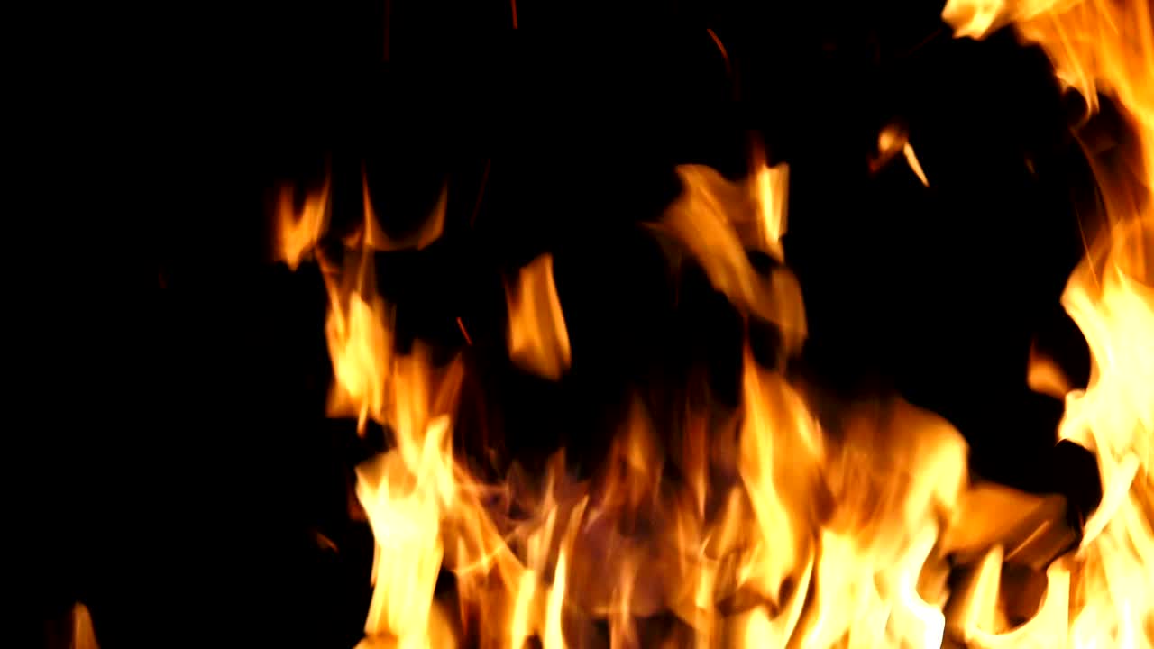 el bucle de fuego rojo, el canal alfa desde el fondo negro.