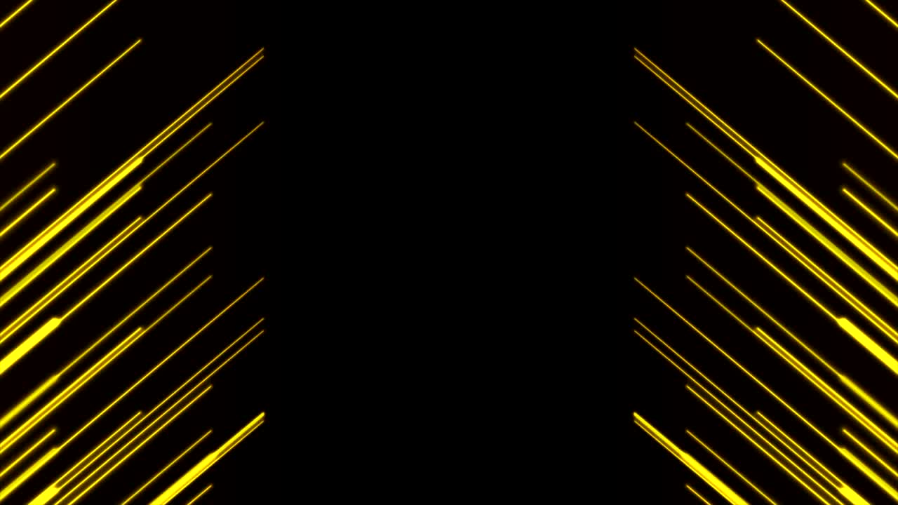 Bright yellow neon lines abstract tech motion background