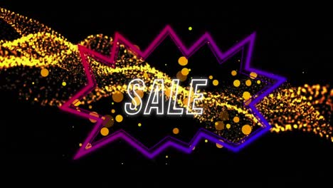 animación del texto de venta en la burbuja de habla retro