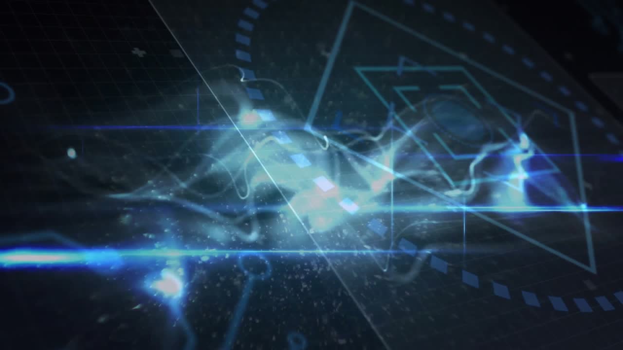 Blue flare appearing on grid sparking flowing energy stream pulsing nodes visualizing energy flow