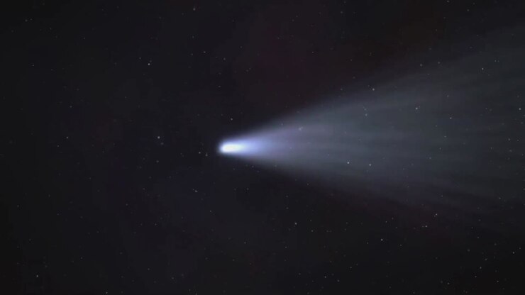 A comet in space heading for earth