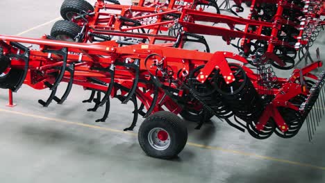 demonstration of possibility of folding wings of trailed cultivator