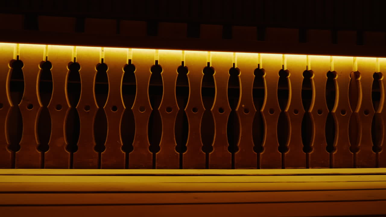 Wooden Sauna Interior with Warm Lighting