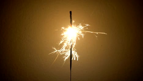 closeup of lightening christmas sparkler in festival.