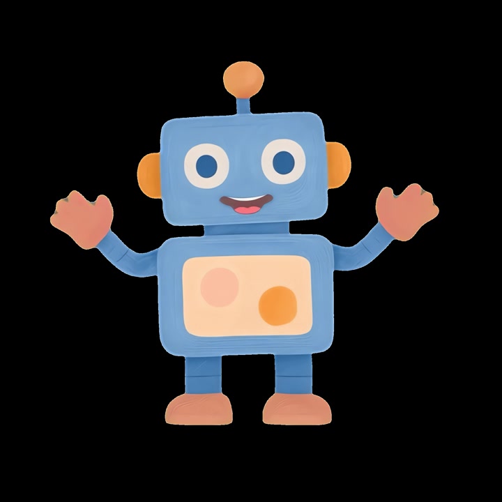 Adorabile robot giocattolo animato che saluta