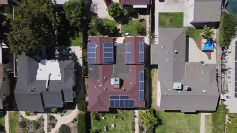 solar panels on rooftop of private house at van nuys, los angeles