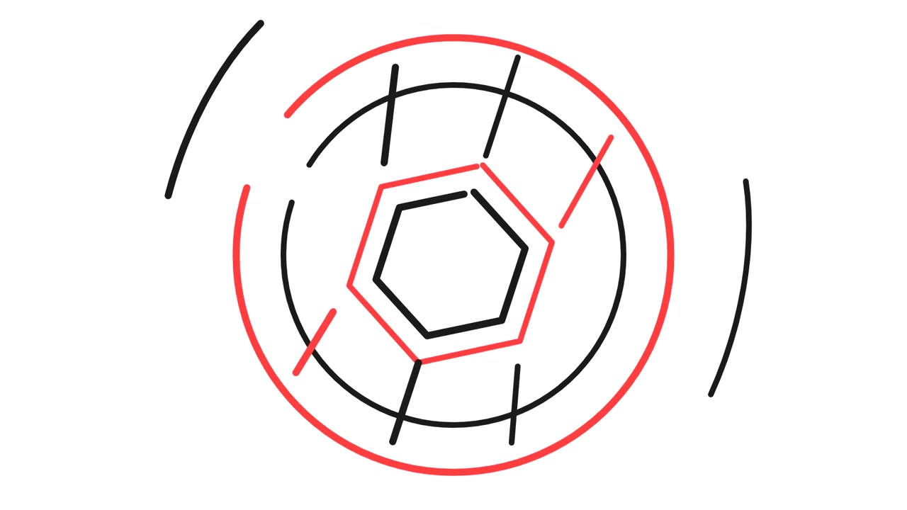 Abstract Geometric Animation of Expanding Hexagonal Lines