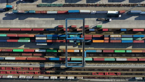 cargo trains leaving the terminal with containers