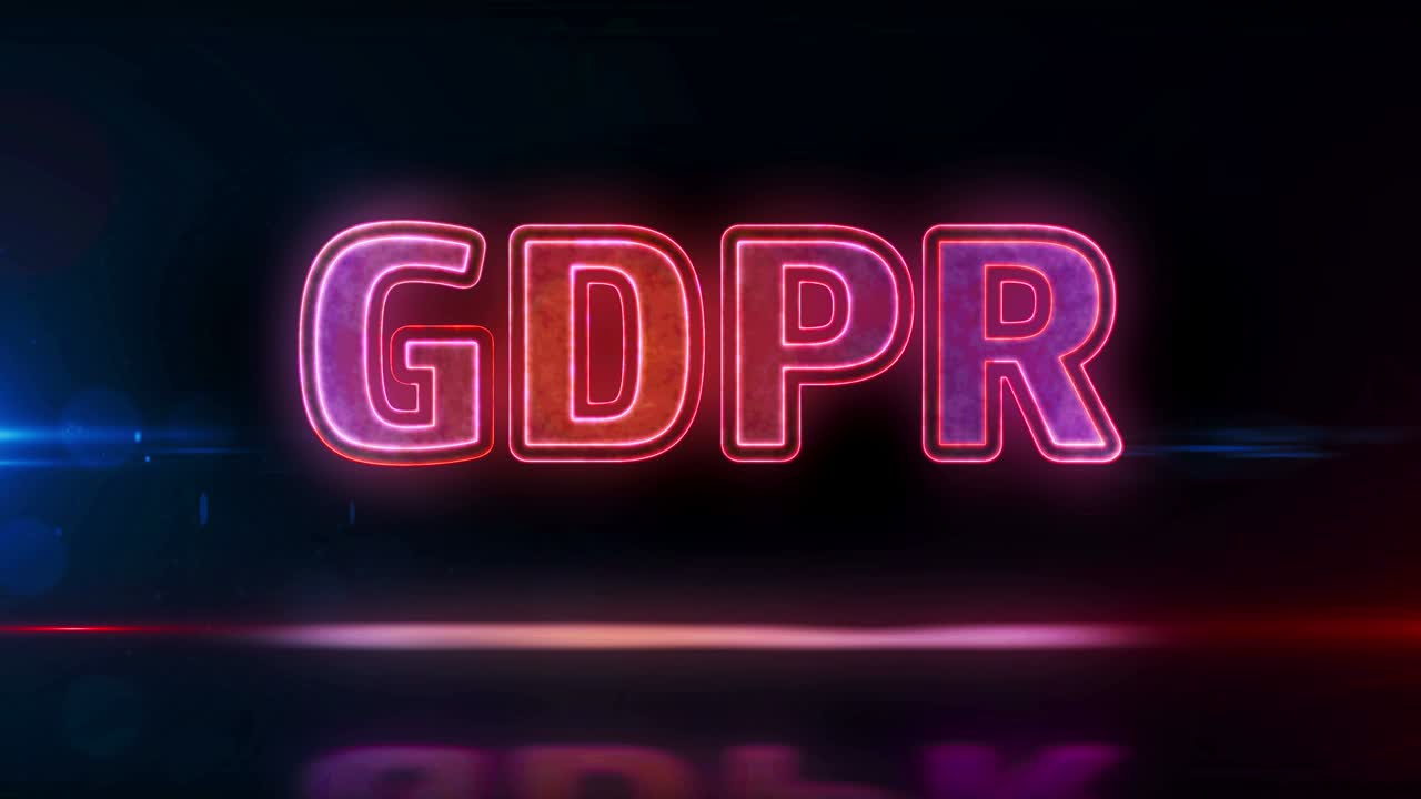 animación de bucle abstracto del símbolo gdpr