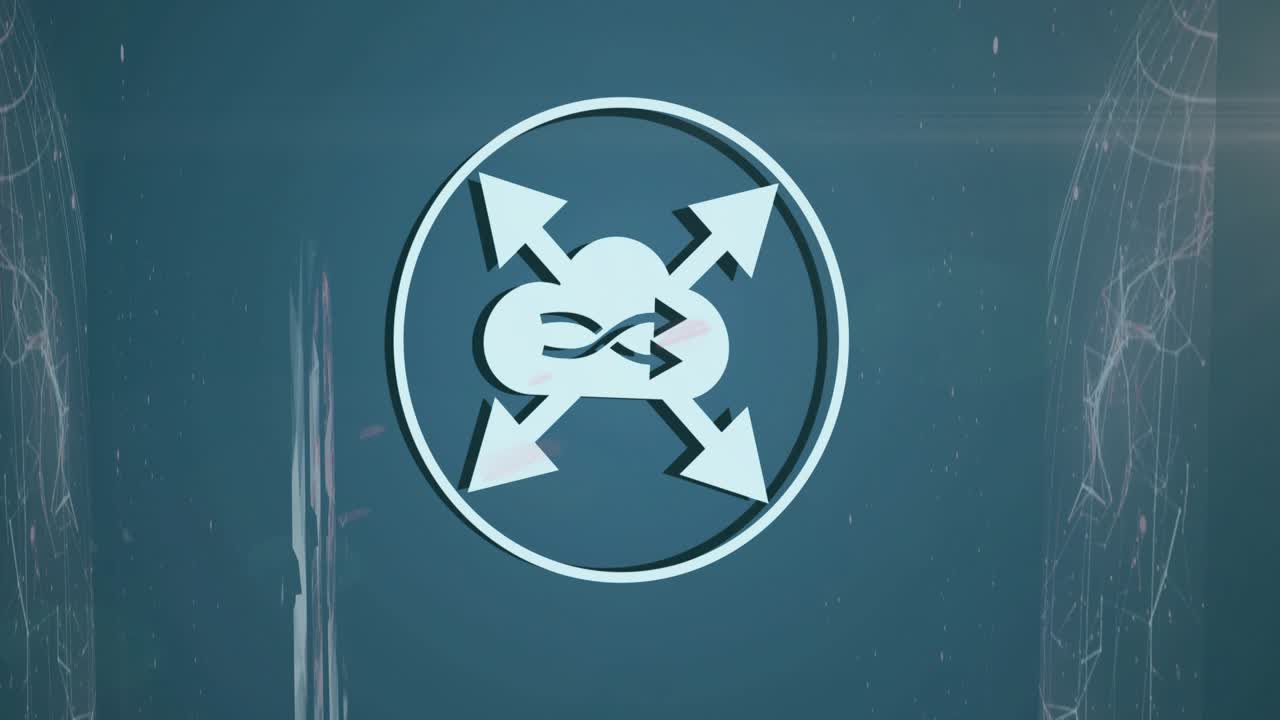 On load central hub scaling moving center, connectors extending, nodes forming to visualize network