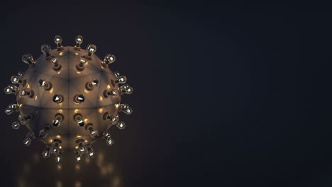 steampunk ball with light bulbs loopable 3d render animation