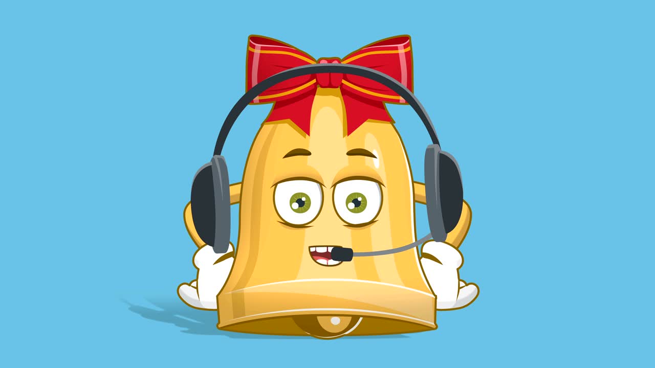 만화 크리스마스 벨 호출 오퍼레이터 얼굴 애니메이션 알파 매트