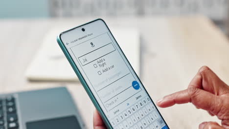 booking travel on a smartphone