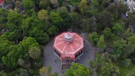 moorish kiosk located in santa maría la ribera in mexico city, seen from above