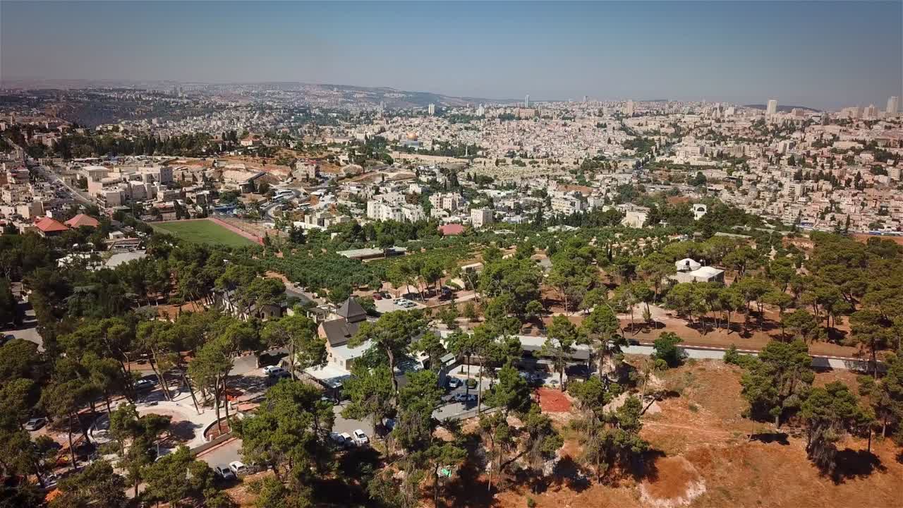 la antigua ciudad de jerusalem vista desde el aire