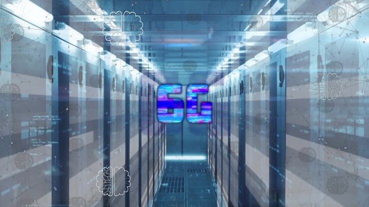 Animation of 6g text and computer language over illuminated data storage systems