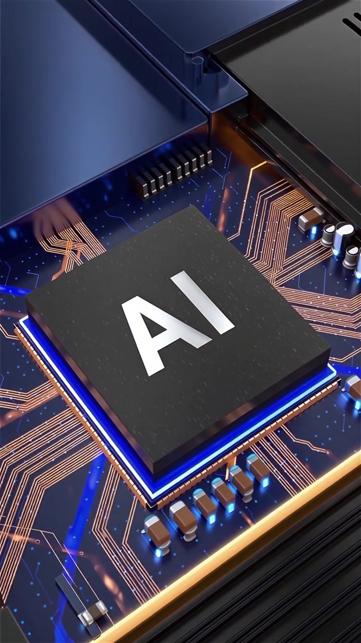 Futuristic AI Chip Motherboard Technology Background