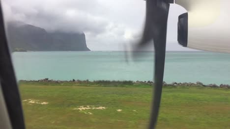 Pacific-island-landing-on-a-propeller-aircraft