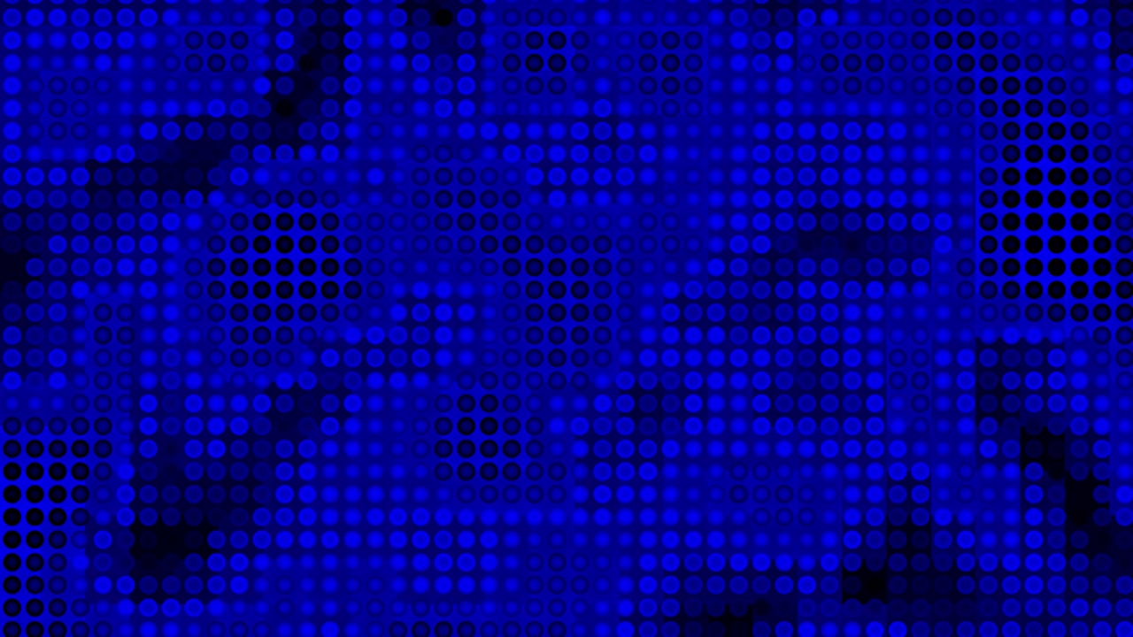 Blå abstrakt cirkelgitter-animation med pixeliseret digital tekstur, loopende baggrund, moderne teknologikoncept