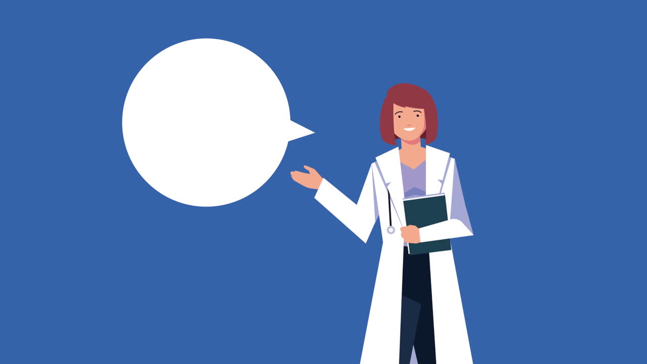 professional female doctor speaking animation