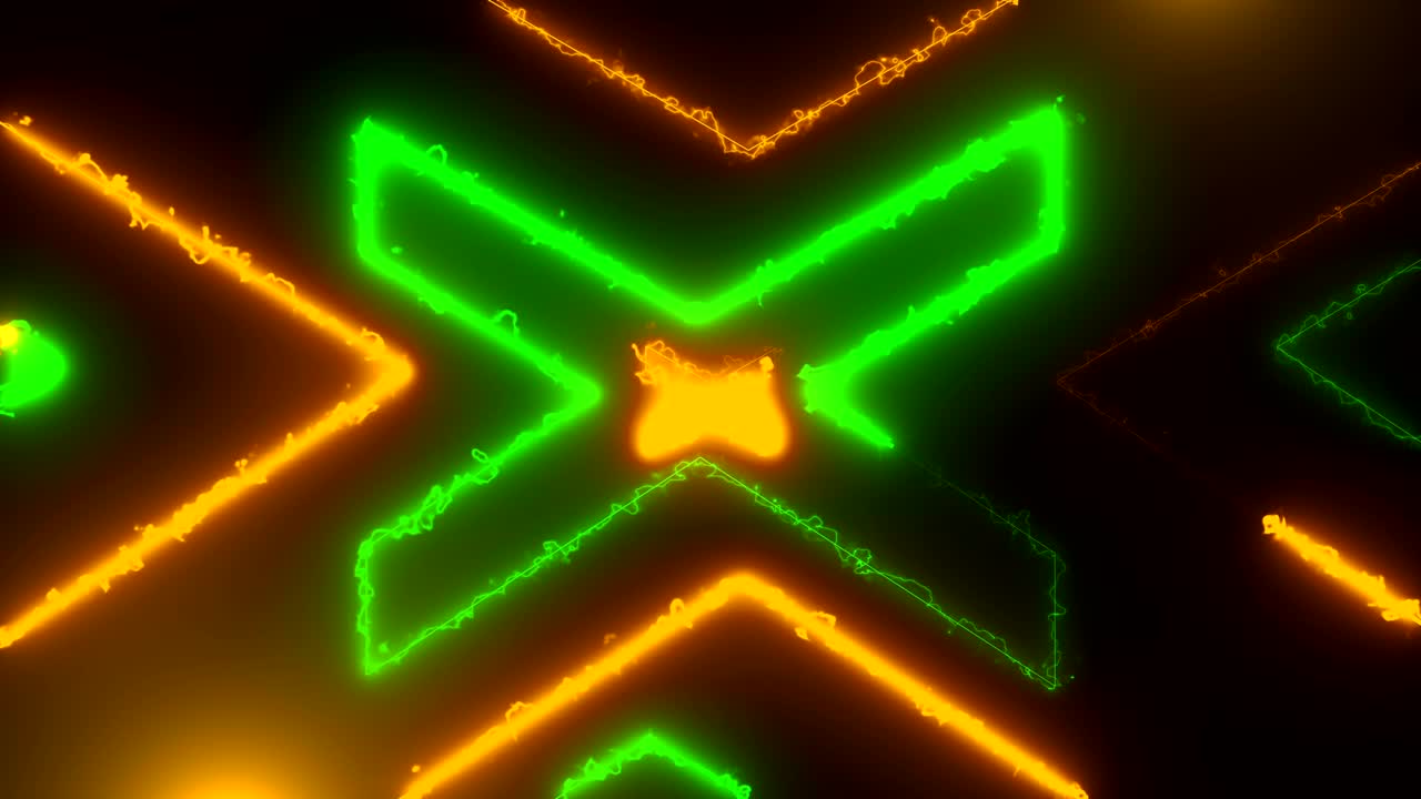 túnel de neón abstracto con reflejo, fondo generado por computadora