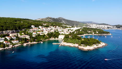 Aerial-View-Hvar-island,-Dalmatia,-Croatia