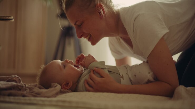 Mother and Baby Bonding at Home
