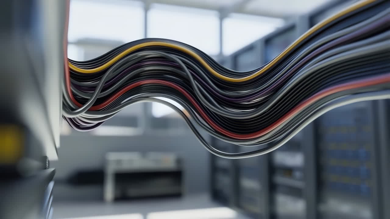 Colorful Network Cables in a Data Center