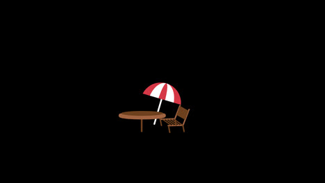 summer-beach-Umbrella-and-chair-table-icon-loop-Animation-video-transparent-background-with-alpha-channel