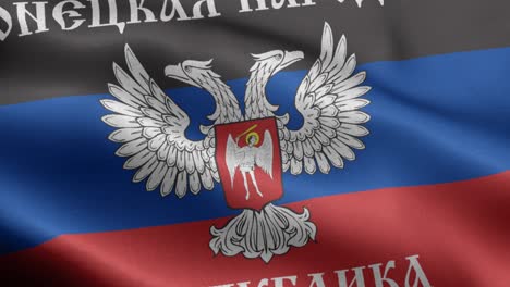 ukraine - russia - flag of the donetsk people's republic eps file with coat of arms - ukrainian donetsk region flag vector file