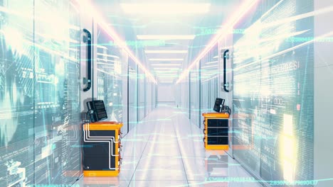 corredor futurista del centro de datos
