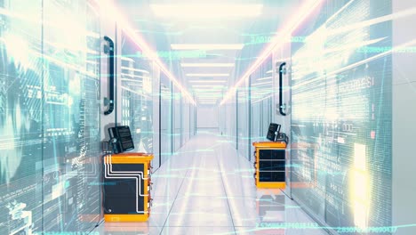 futuristic data center corridor