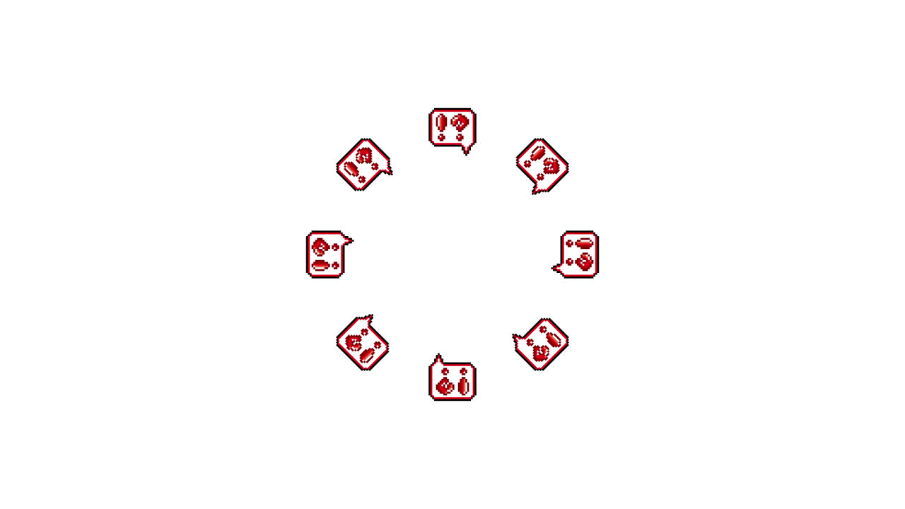 Pixel Art Speech bubble Interrobang Spinning Circle Animated Overlay Transparent 30fps (4)
