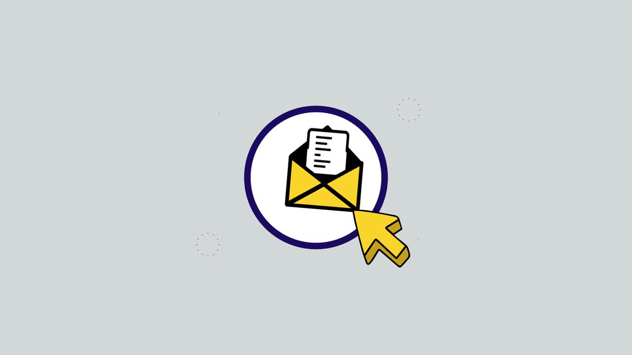 Animated Email Message Icon with Cursor Interaction
